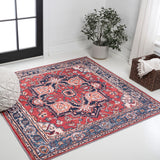 Garza Ornate Large Medallion Washable Area Rug