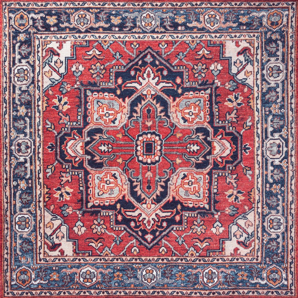Garza Ornate Large Medallion Washable Area Rug