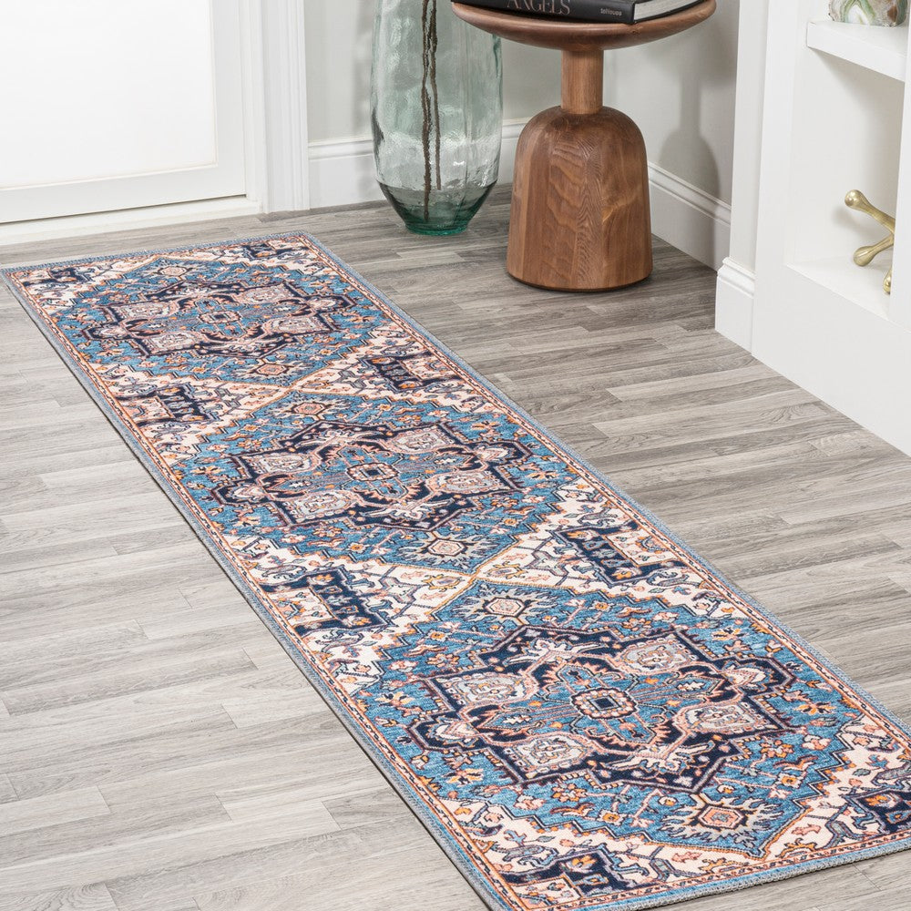Garza Ornate Large Medallion Washable Area Rug
