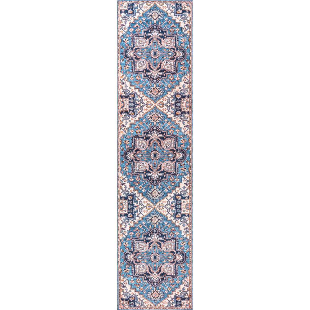 Garza Ornate Large Medallion Washable Area Rug