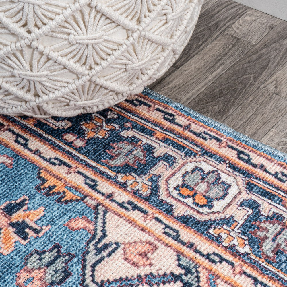 Garza Ornate Large Medallion Washable Area Rug