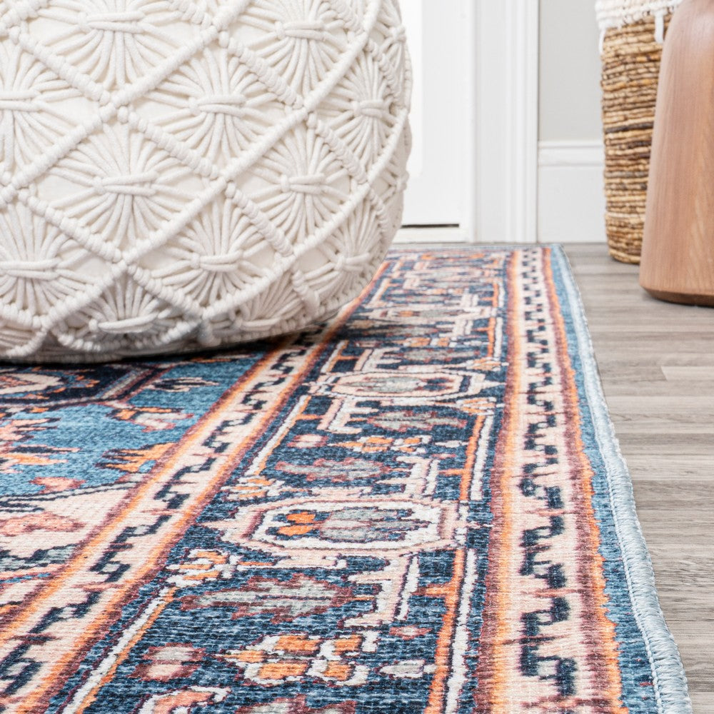 Garza Ornate Large Medallion Washable Area Rug