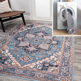 Garza Ornate Large Medallion Washable Area Rug