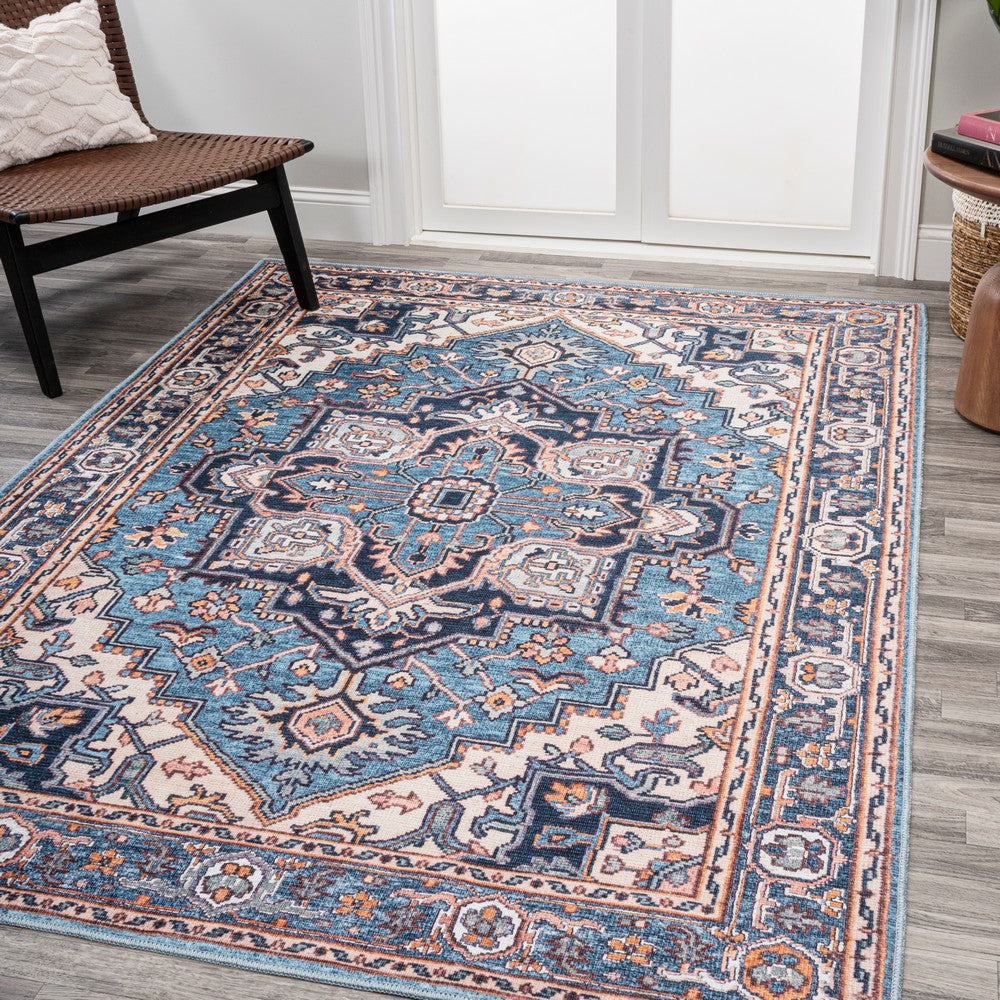 Garza Ornate Large Medallion Washable Area Rug
