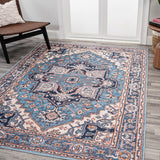 Garza Ornate Large Medallion Washable Area Rug