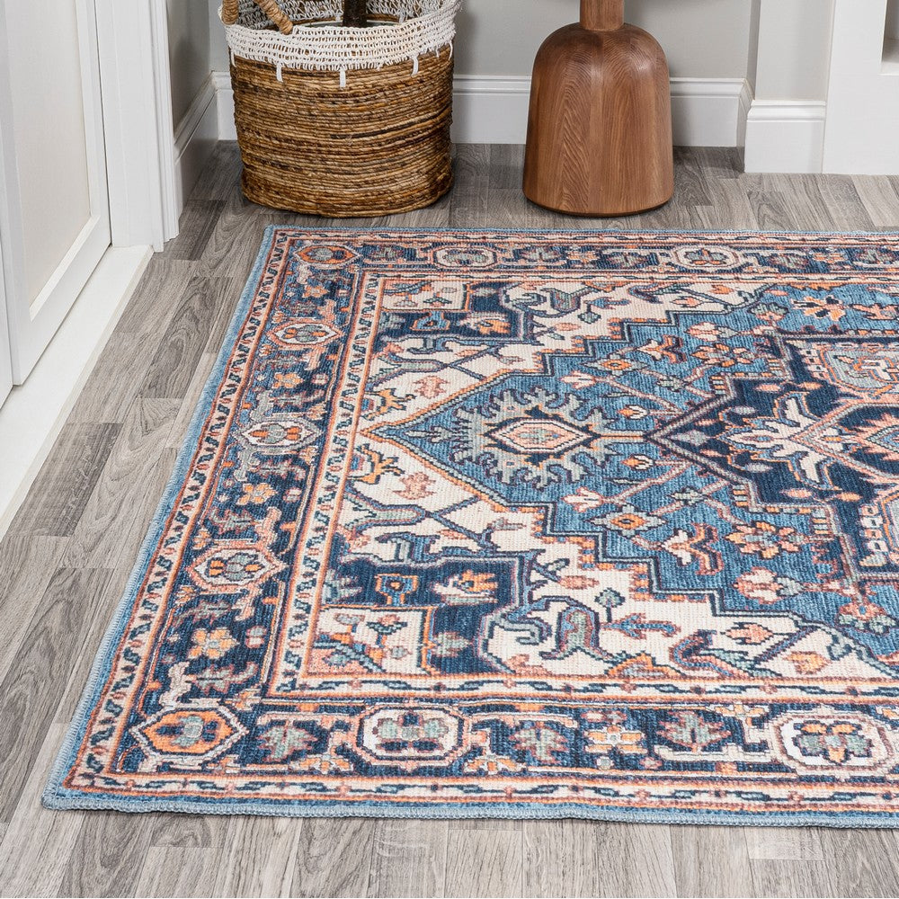 Garza Ornate Large Medallion Washable Area Rug