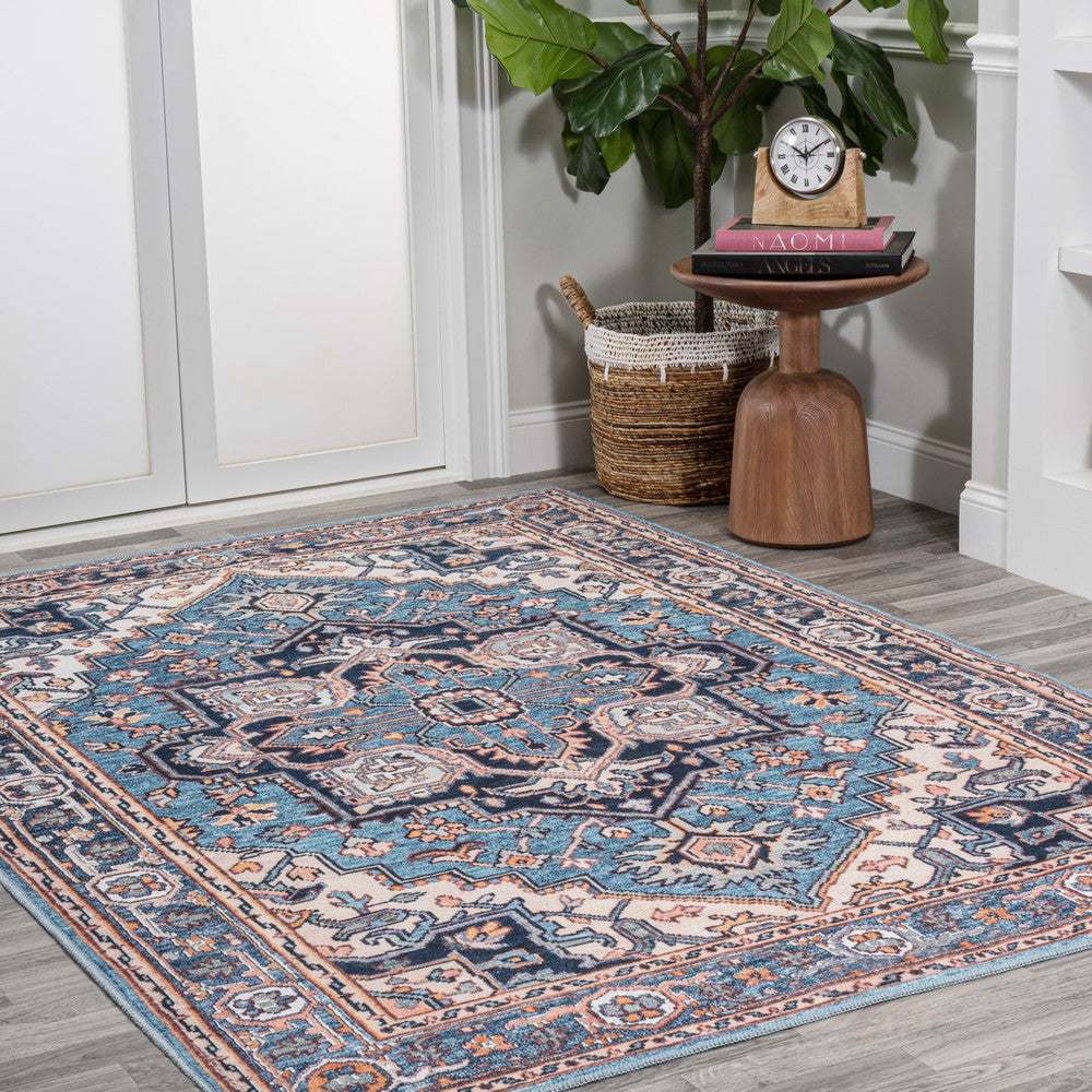 Garza Ornate Large Medallion Washable Area Rug