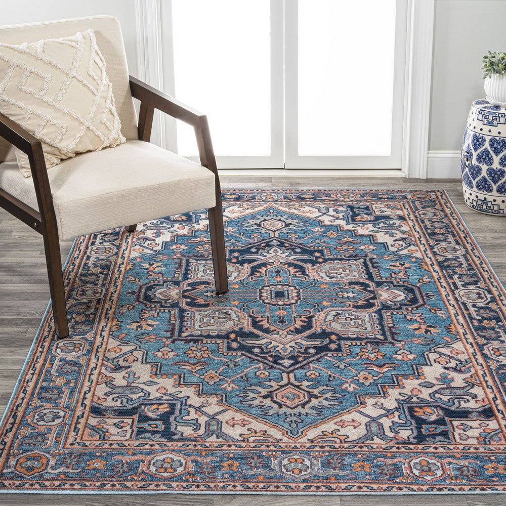 Garza Ornate Large Medallion Washable Area Rug