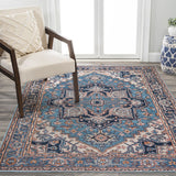 Garza Ornate Large Medallion Washable Area Rug