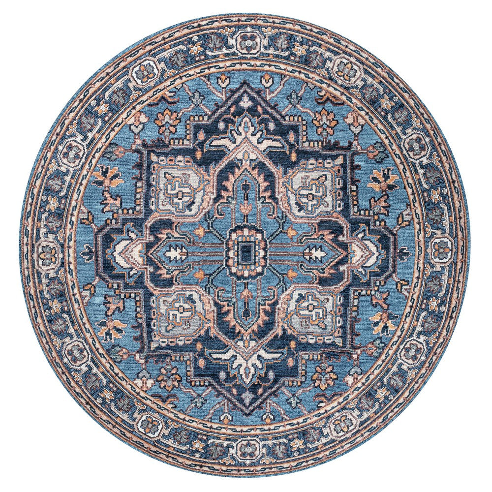 Garza Ornate Large Medallion Washable Area Rug