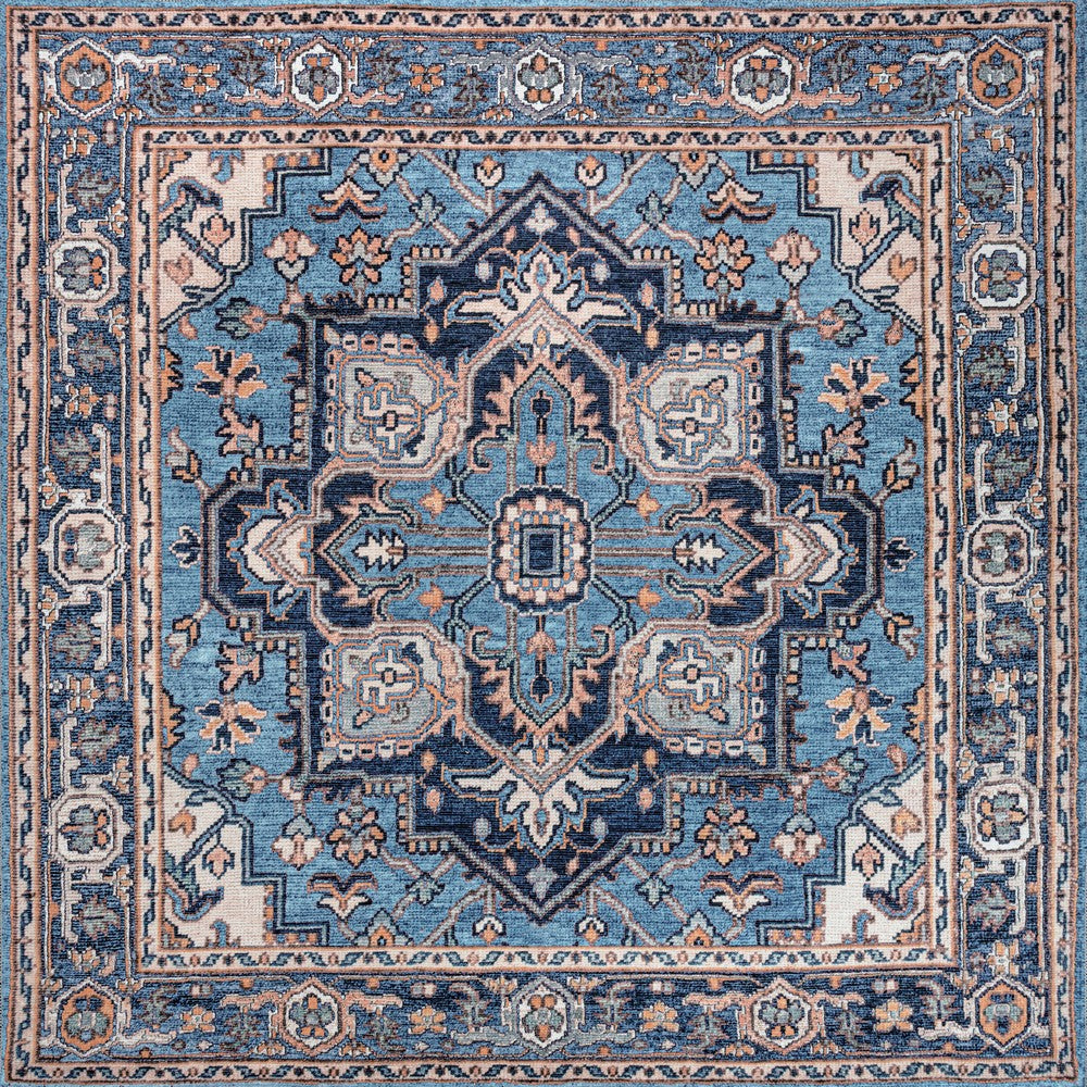 Garza Ornate Large Medallion Washable Area Rug