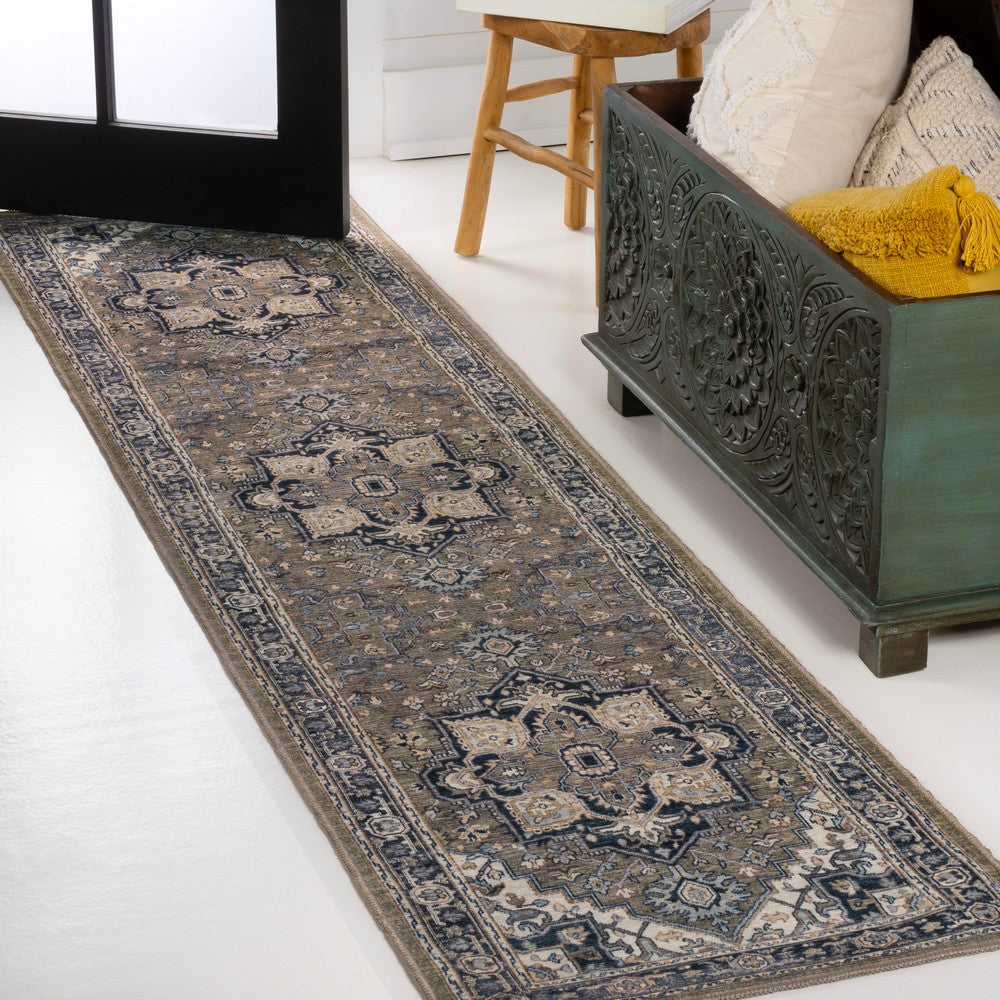 Garza Ornate Large Medallion Washable Area Rug