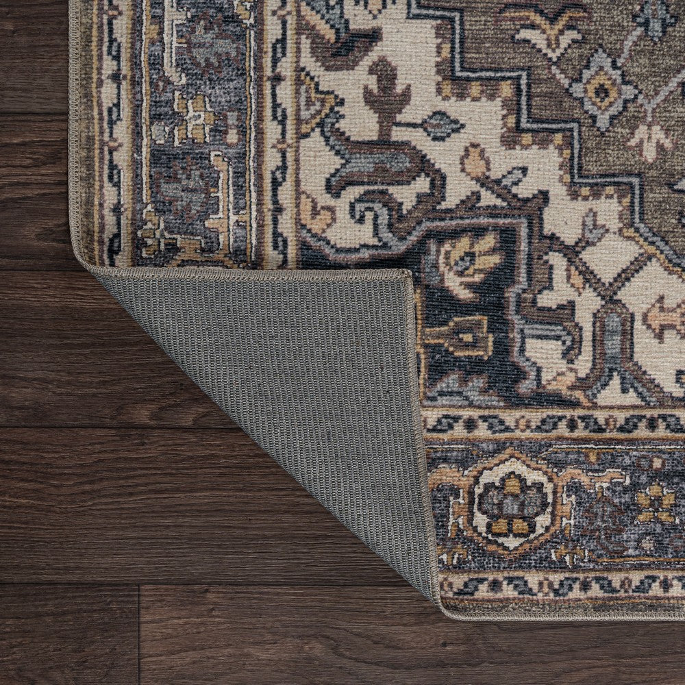 Garza Ornate Large Medallion Washable Area Rug