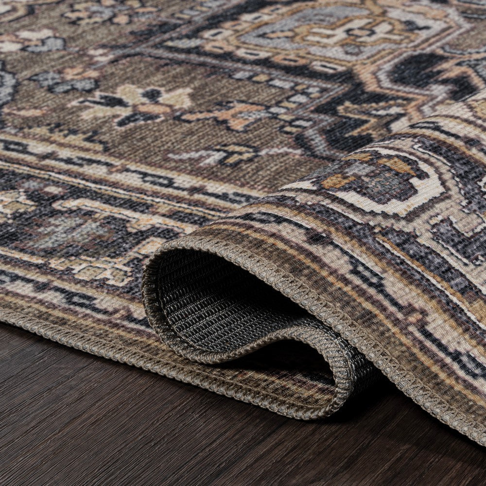 Garza Ornate Large Medallion Washable Area Rug