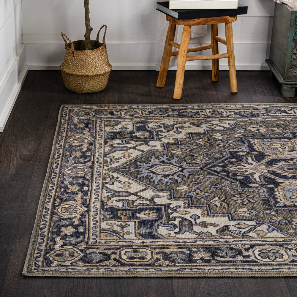 Garza Ornate Large Medallion Washable Area Rug