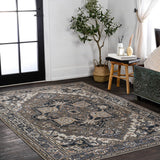 Garza Ornate Large Medallion Washable Area Rug
