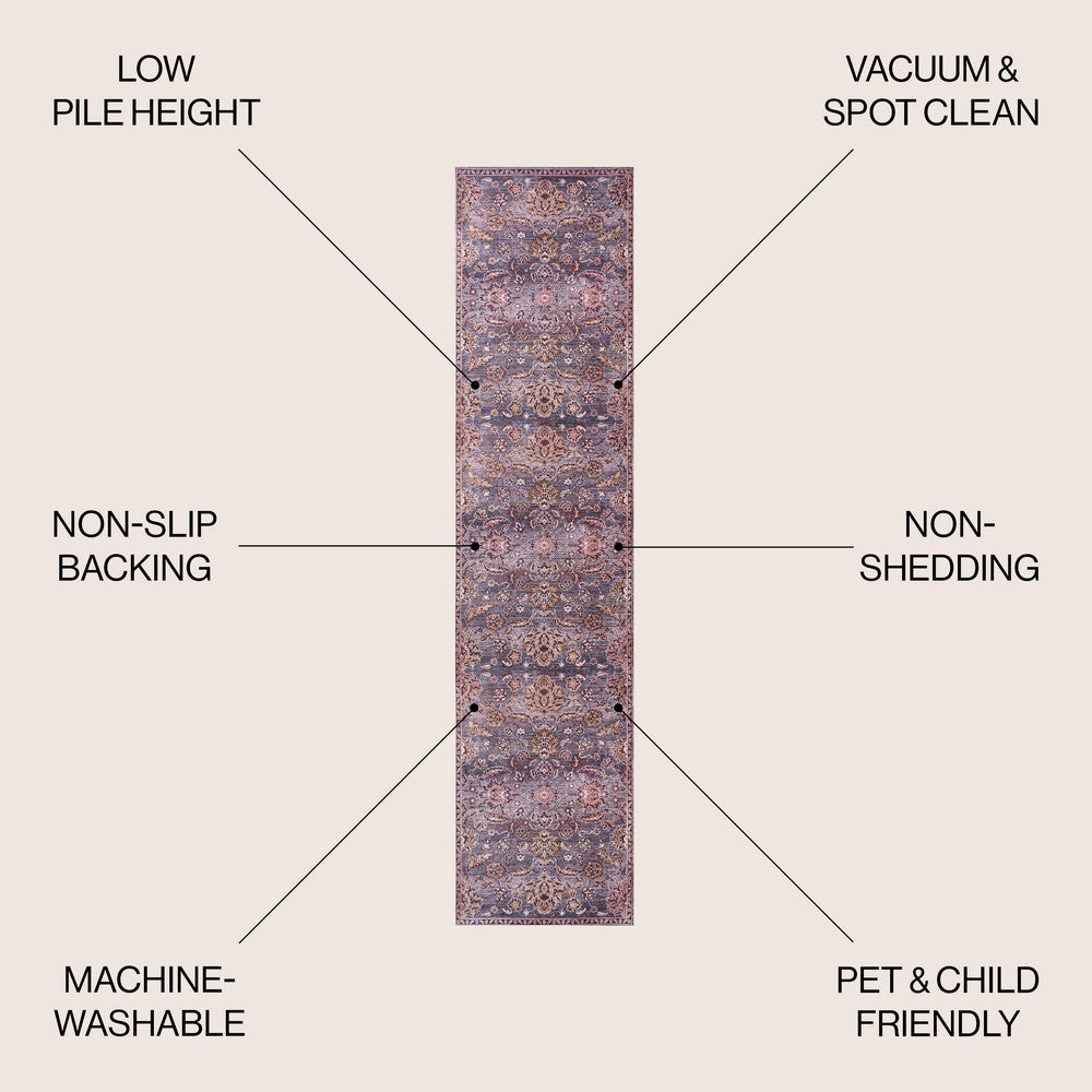 Story ornate Persian All-over Washable Area Rug