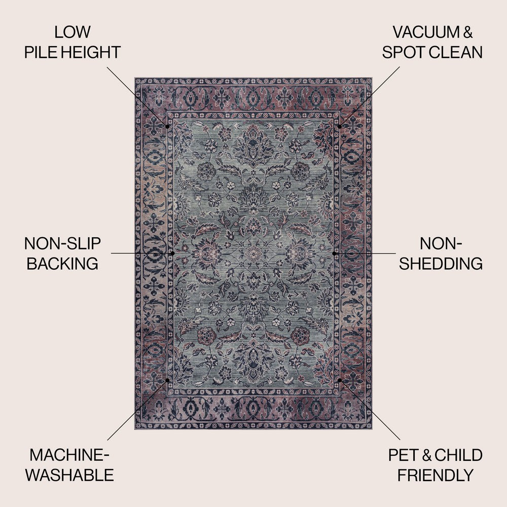 Story ornate Persian All-over Washable Area Rug