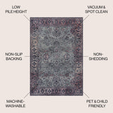 Story ornate Persian All-over Washable Area Rug
