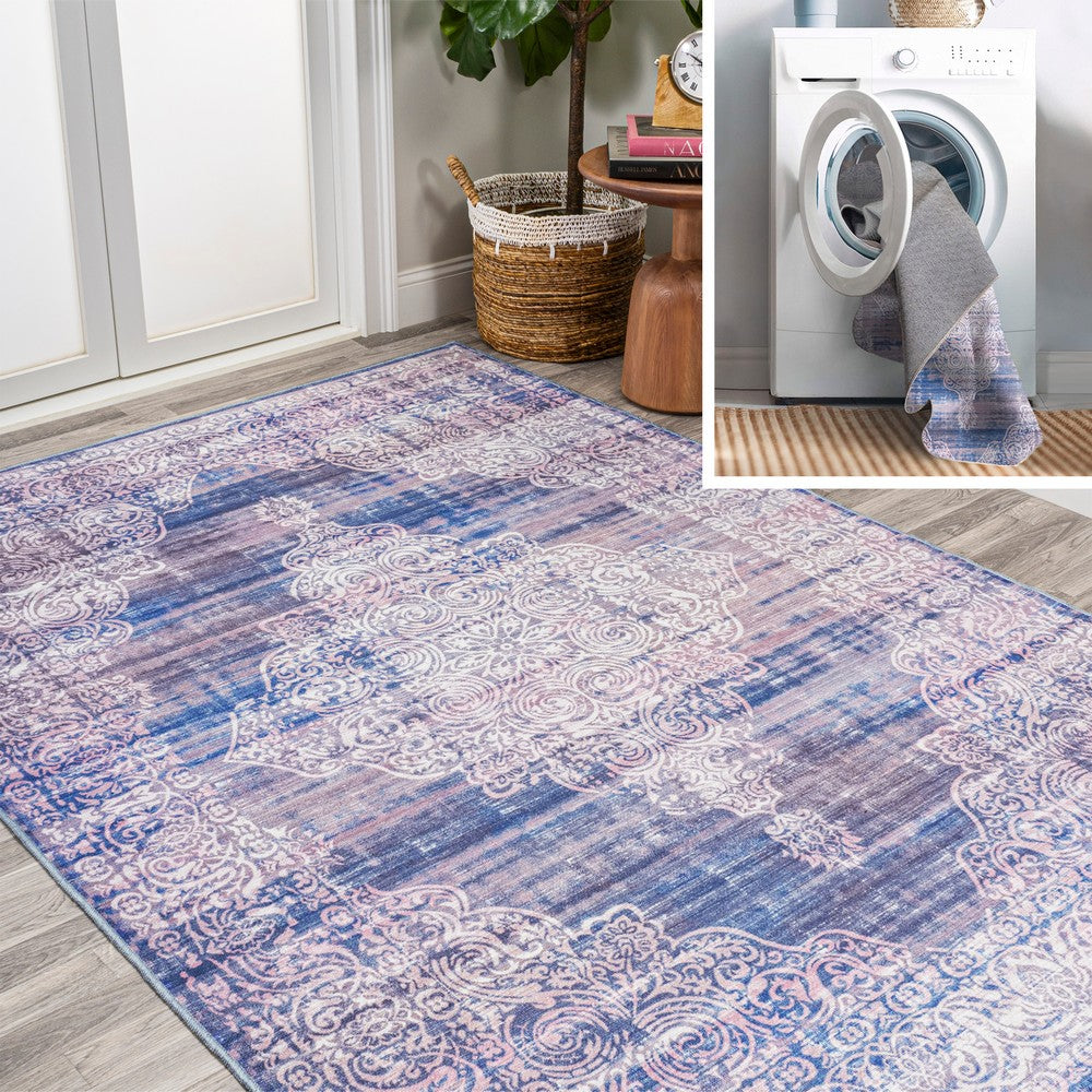 Reedsy bohemian Medallion Washable Area Rug