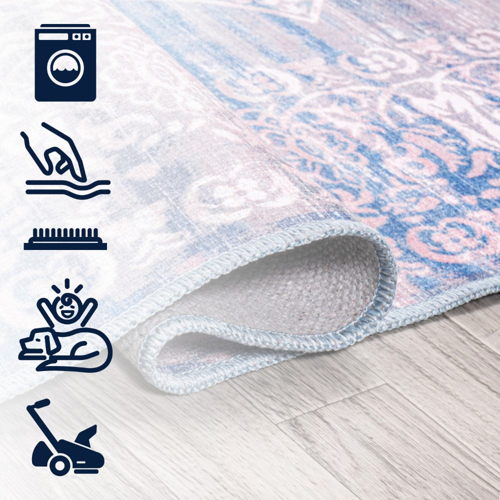 Reedsy bohemian Medallion Washable Area Rug