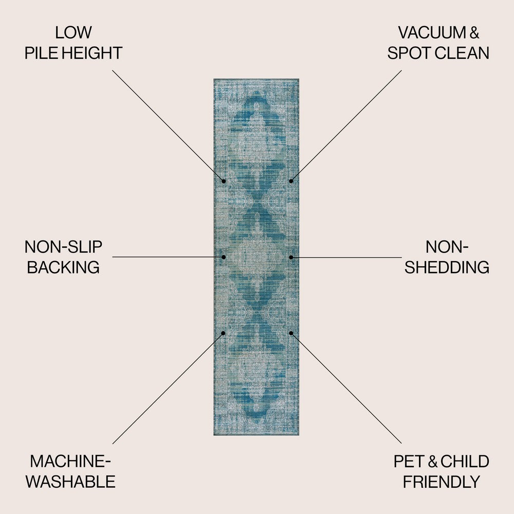 Reedsy bohemian Medallion Washable Area Rug