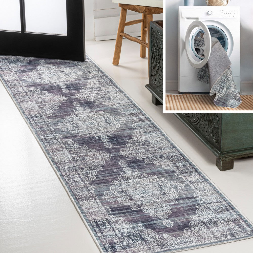 Reedsy bohemian Medallion Washable Area Rug