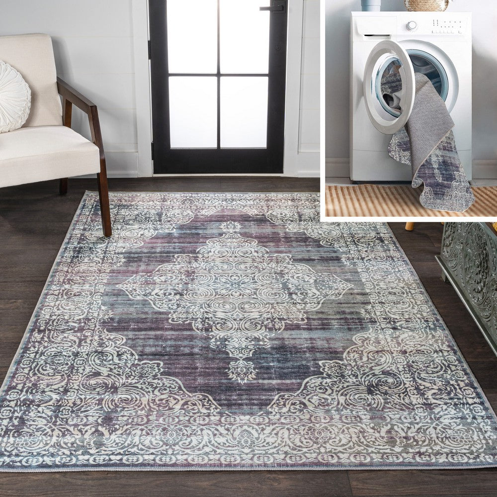 Reedsy bohemian Medallion Washable Area Rug