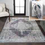 Reedsy bohemian Medallion Washable Area Rug
