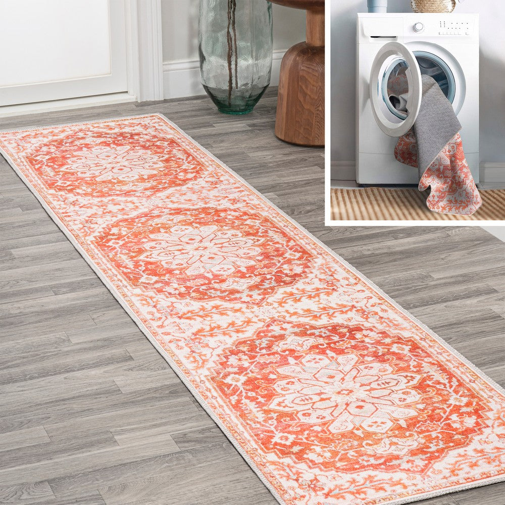 Marshall Ornate Medallion Washable Area Rug