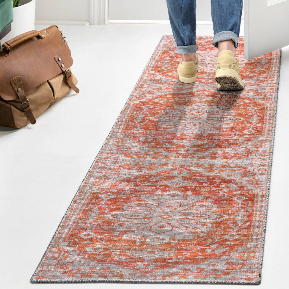 Marshall Ornate Medallion Washable Area Rug