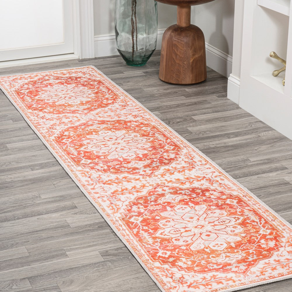 Marshall Ornate Medallion Washable Area Rug