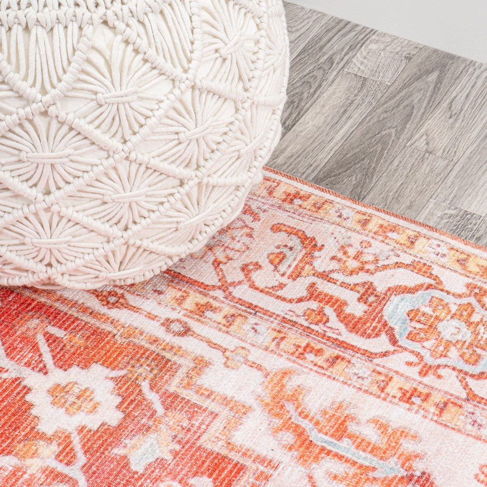 Marshall Ornate Medallion Washable Area Rug