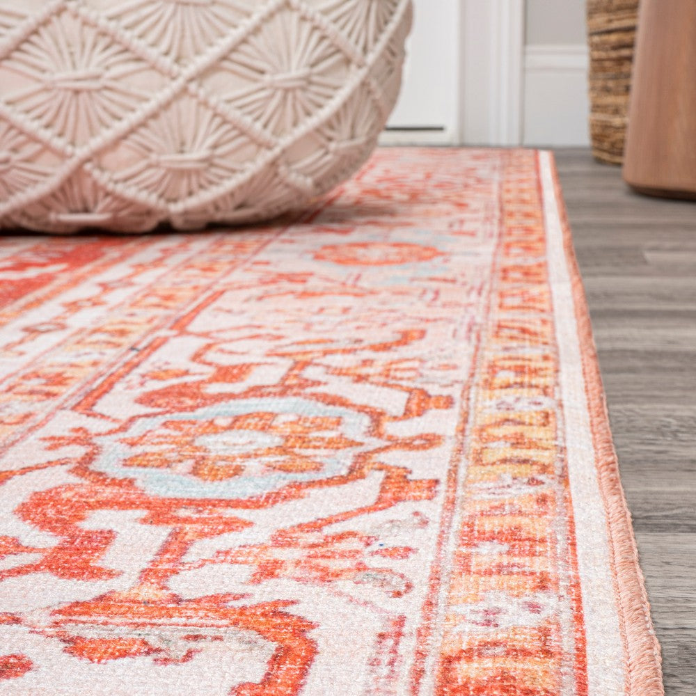 Marshall Ornate Medallion Washable Area Rug