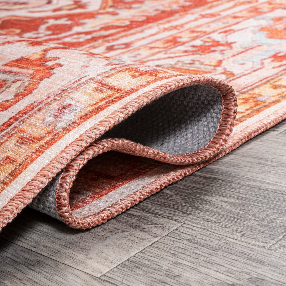 Marshall Ornate Medallion Washable Area Rug