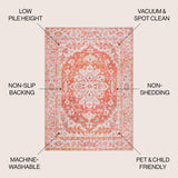 Marshall Ornate Medallion Washable Area Rug