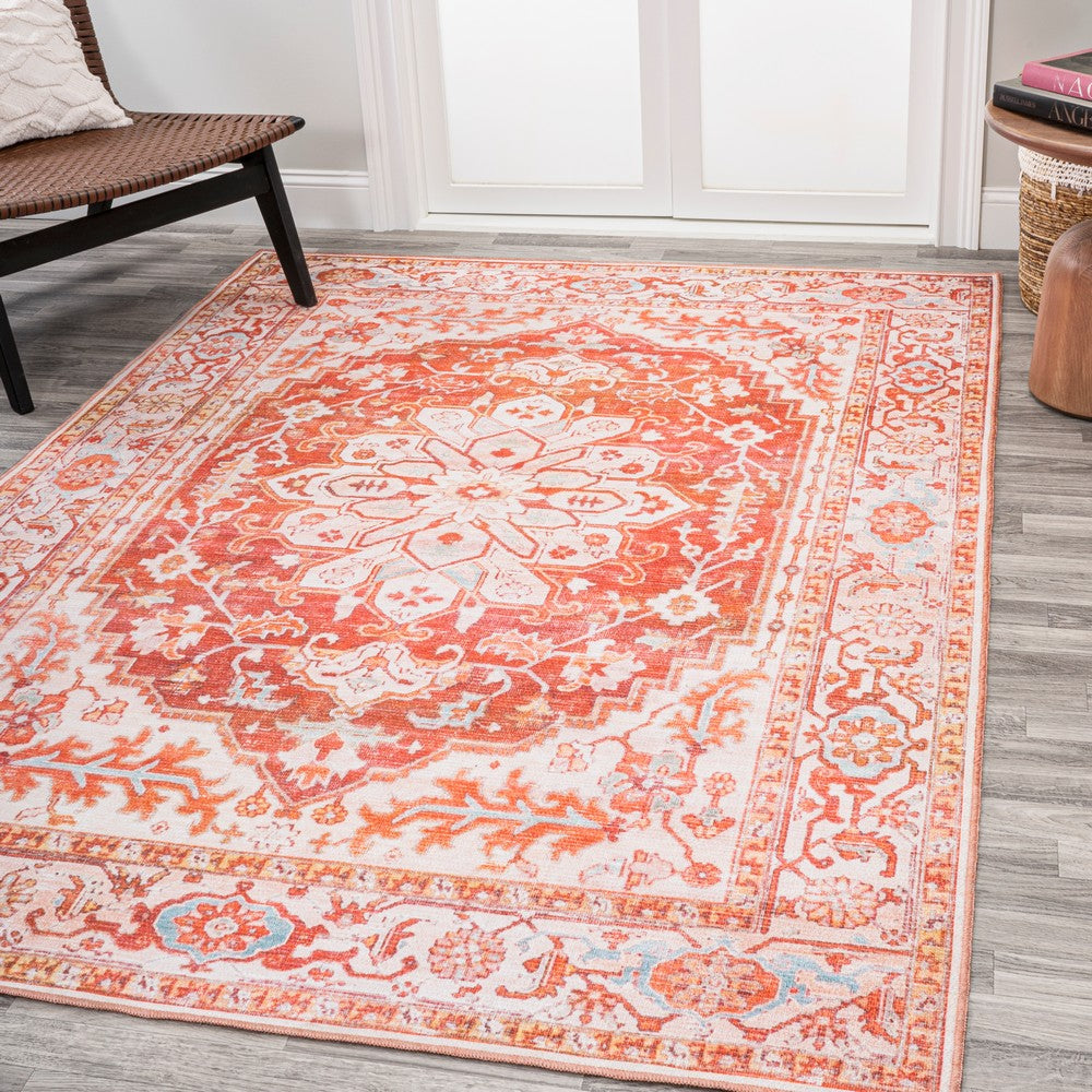 Marshall Ornate Medallion Washable Area Rug