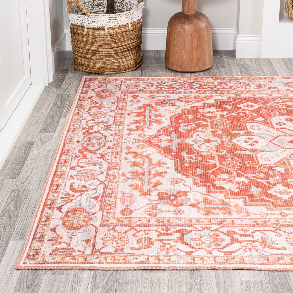 Marshall Ornate Medallion Washable Area Rug