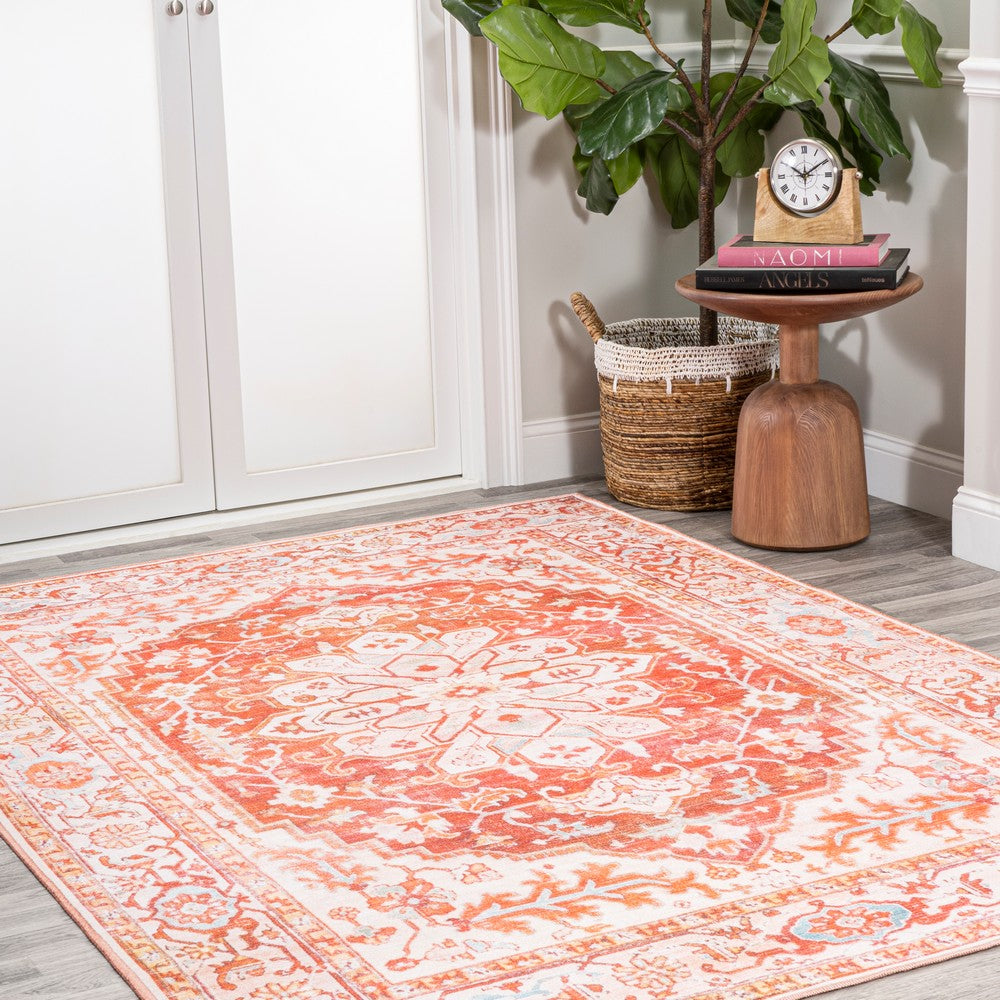 Marshall Ornate Medallion Washable Area Rug