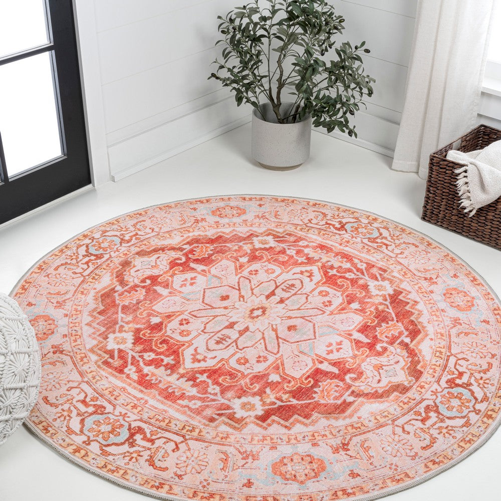 Marshall Ornate Medallion Washable Area Rug