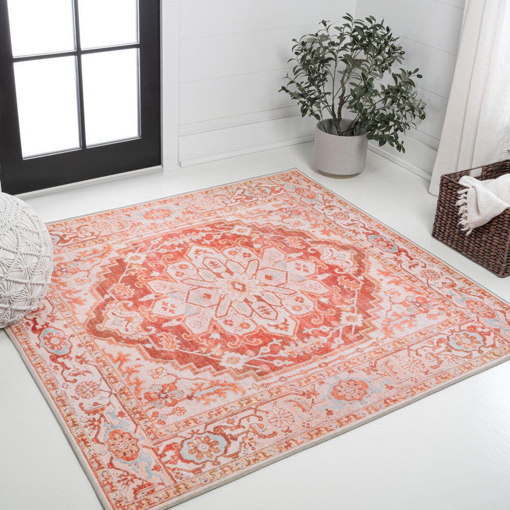 Marshall Ornate Medallion Washable Area Rug