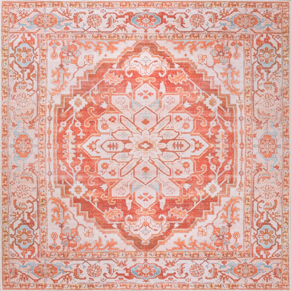 Marshall Ornate Medallion Washable Area Rug