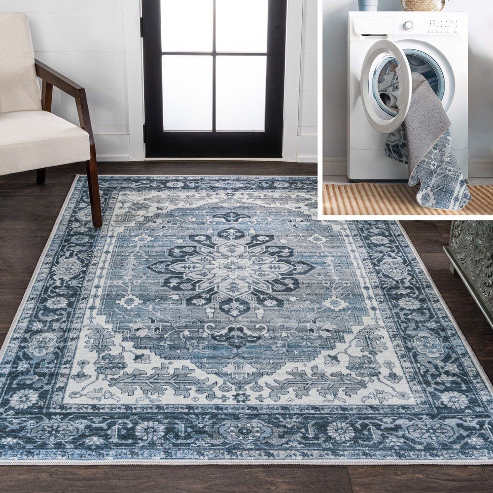 Marshall Ornate Medallion Washable Area Rug