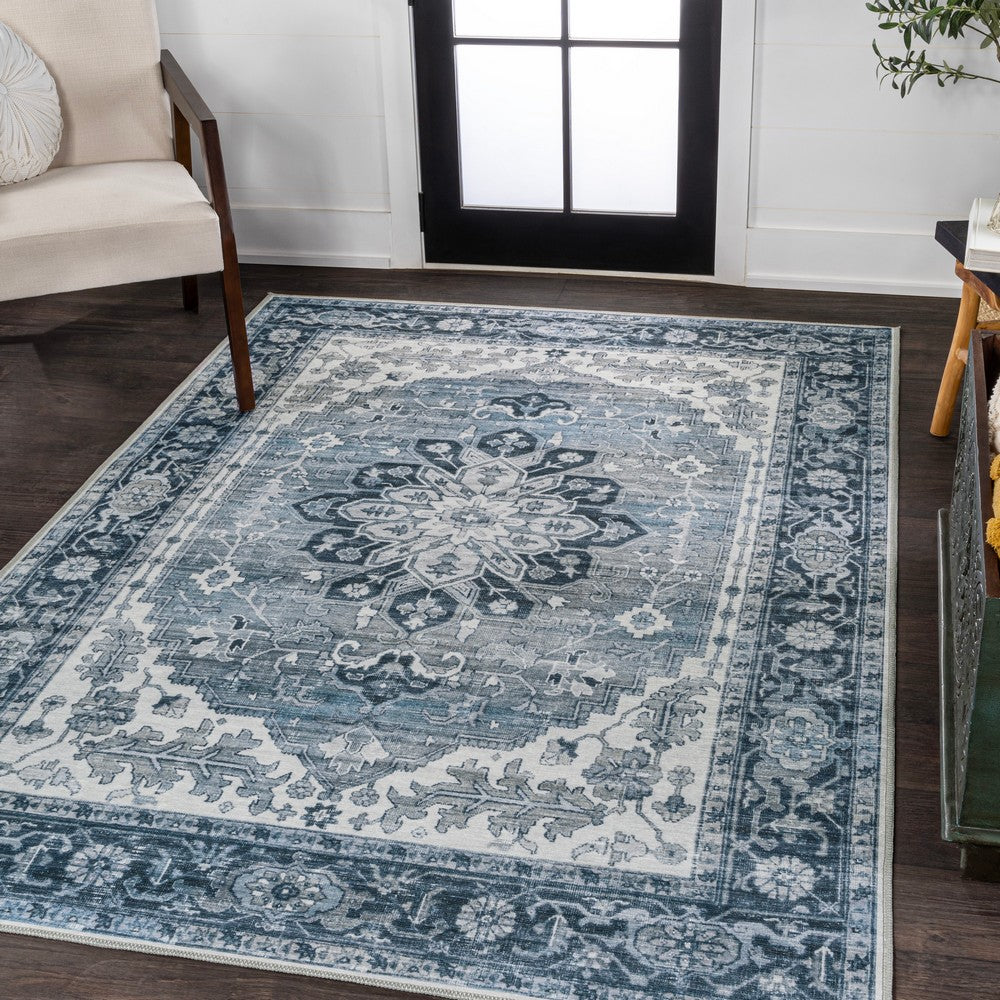 Marshall Ornate Medallion Washable Area Rug