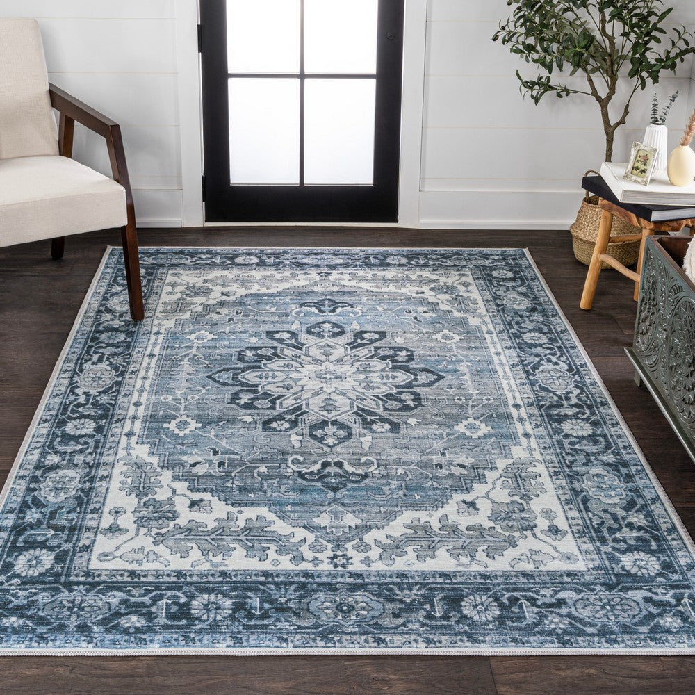 Marshall Ornate Medallion Washable Area Rug