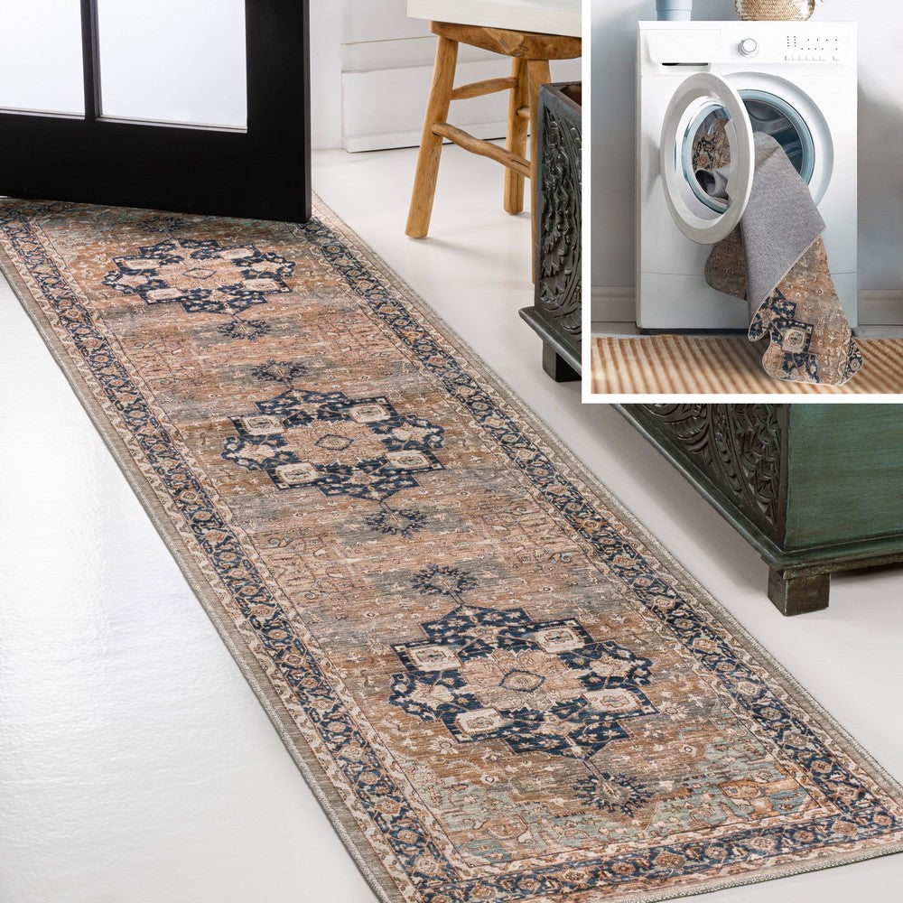 Twitty Ornate Medallion Washable Area Rug