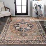 Twitty Ornate Medallion Washable Area Rug