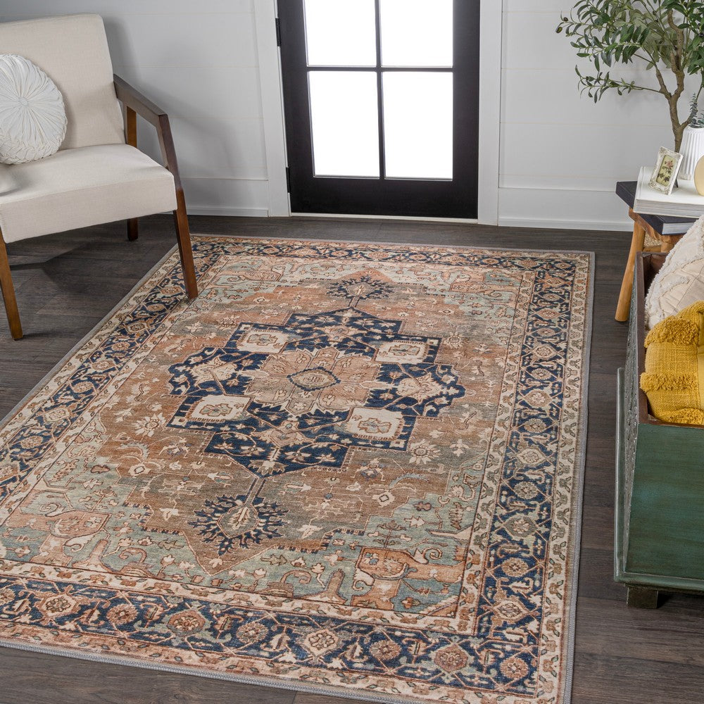 Twitty Ornate Medallion Washable Area Rug