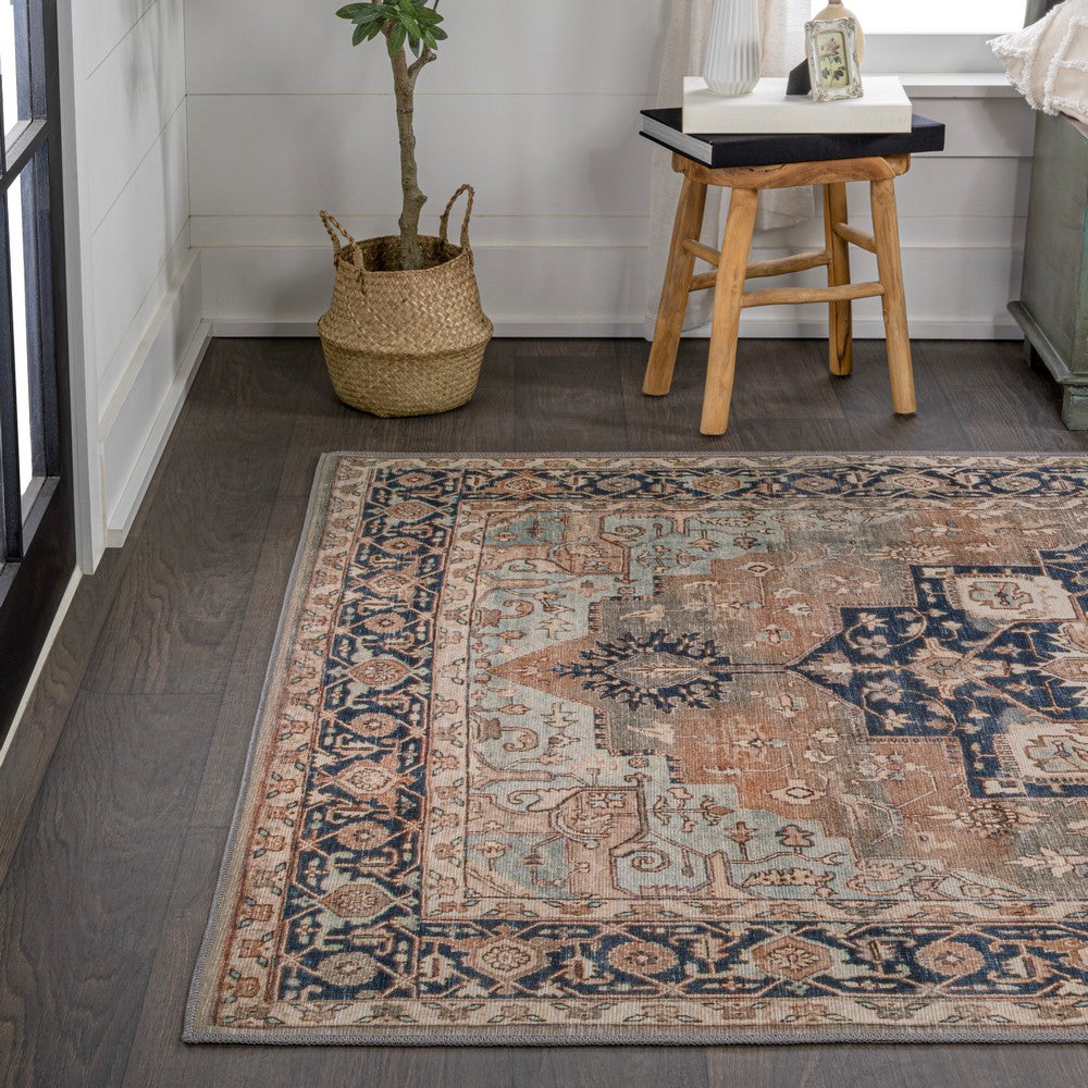 Twitty Ornate Medallion Washable Area Rug
