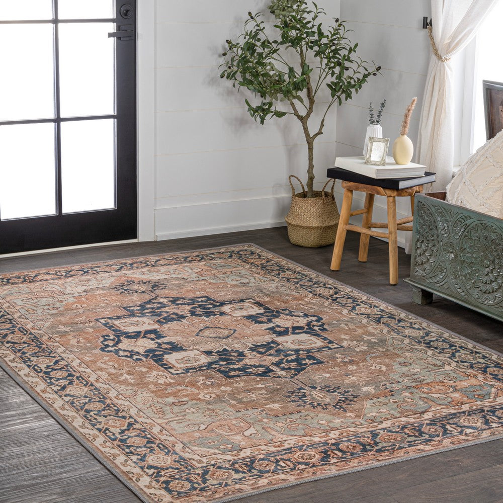 Twitty Ornate Medallion Washable Area Rug